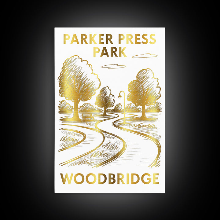 Woodbridge Travel Poster, Canvas Print, Elegant City Illustration, Woodbridge City Art, Gift For Travelers, Vintage Travel Print