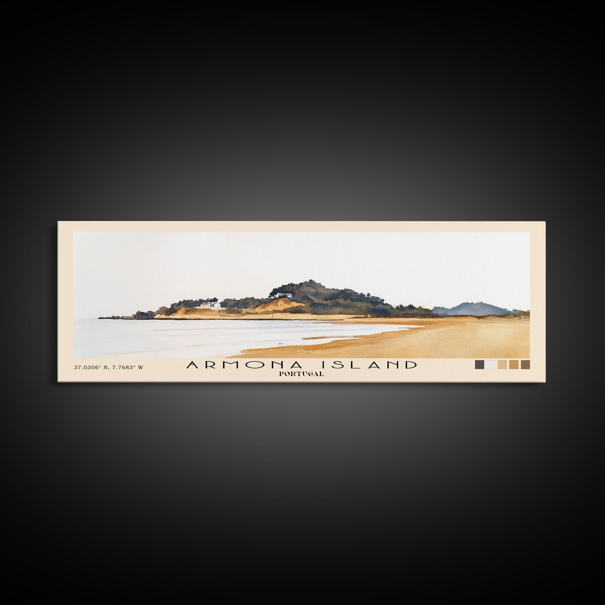 Armona Island, Portugal Watercolor Beach Print, Vacation Gift, Portugal Wall Art, Beach Painting, Beach Decor, Beach Painting