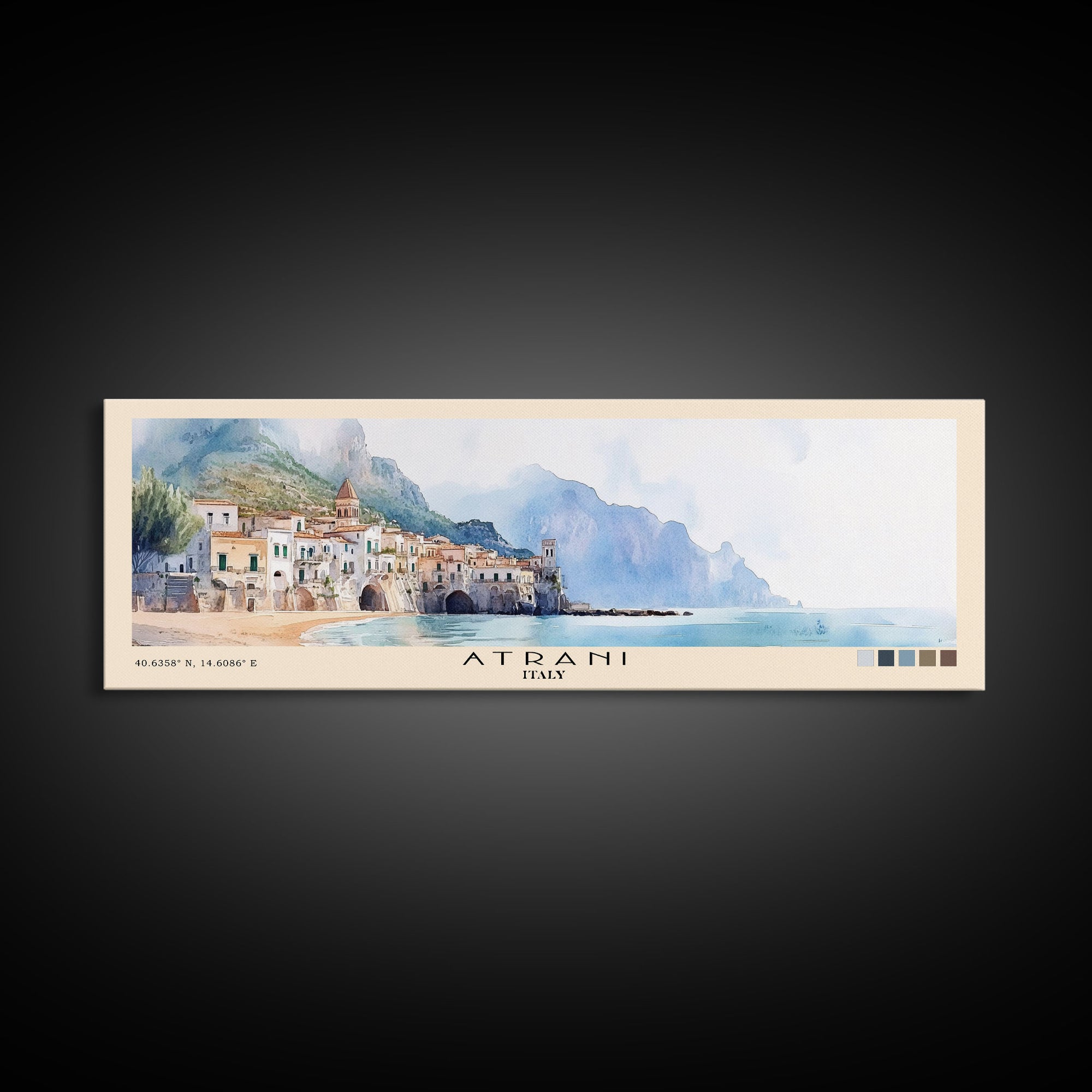 Atrani, Italy Watercolor Beach Print, Vacation Gift, Italy Wall Art, Beach Painting, Beach Decor, Beach Painting