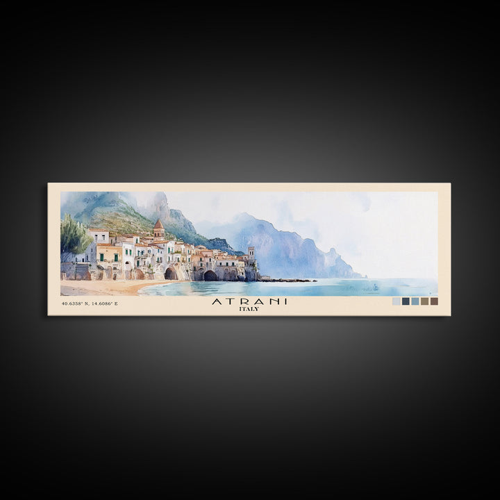 Atrani, Italy Watercolor Beach Print, Vacation Gift, Italy Wall Art, Beach Painting, Beach Decor, Beach Painting