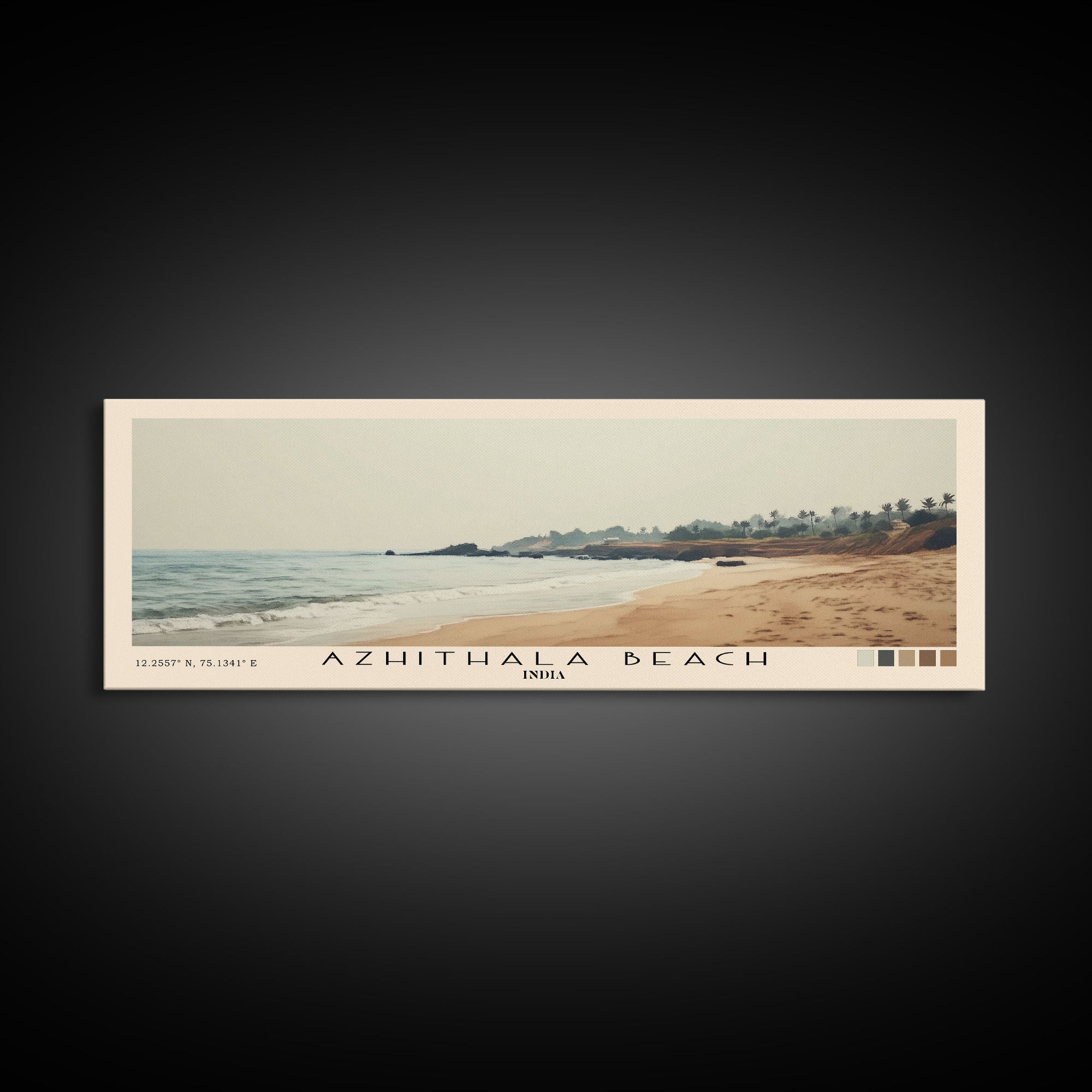 Azhithala Beach, India Watercolor Print, Vacation Gift, India Wall Art, Beach Painting, Beach Decor, Beach Or Lakehouse Art