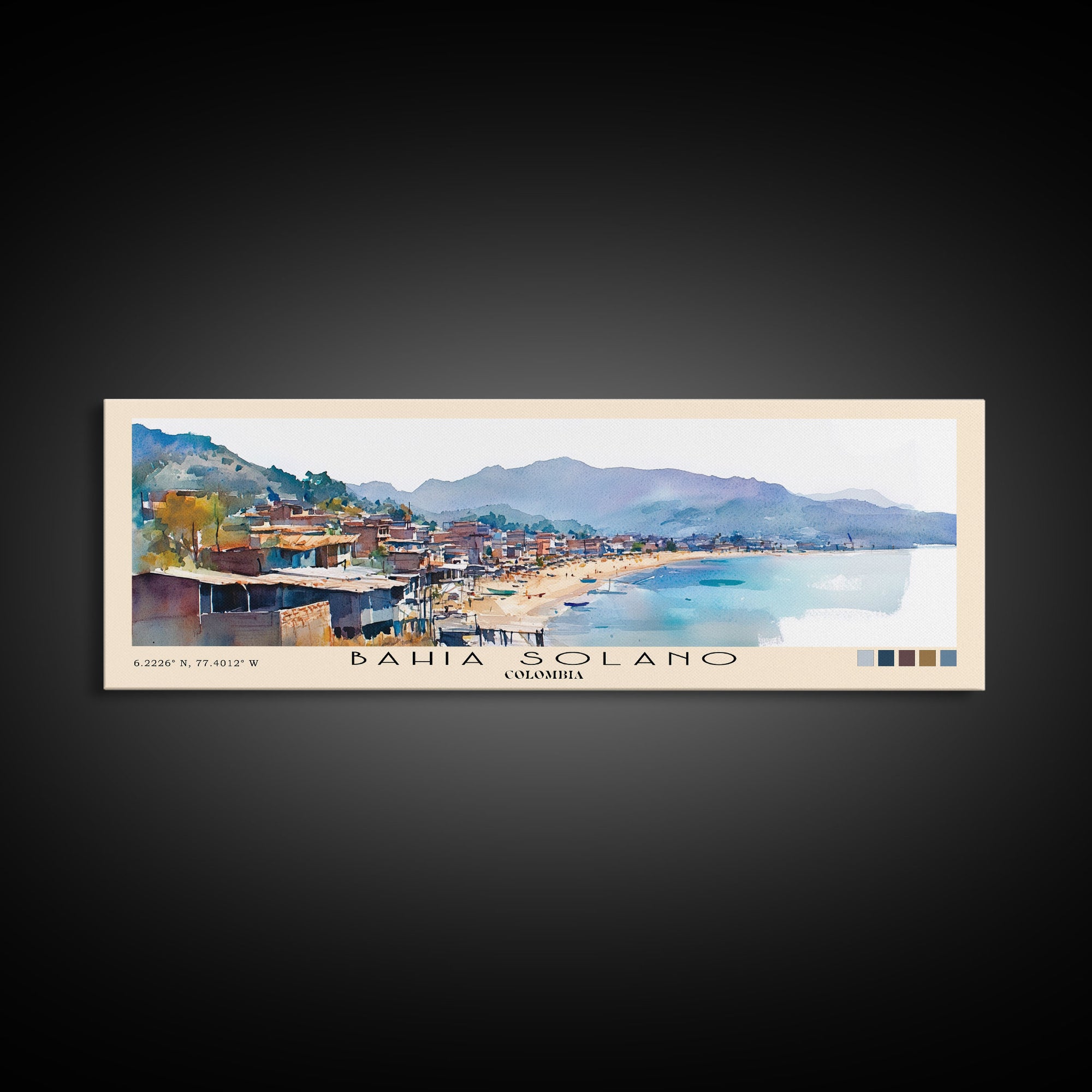 Bahia Solano, Colombia Watercolor Print, Vacation Gift, Colombia Wall Art, Beach Painting, Beach Decor, Beach Or Lakehouse Art