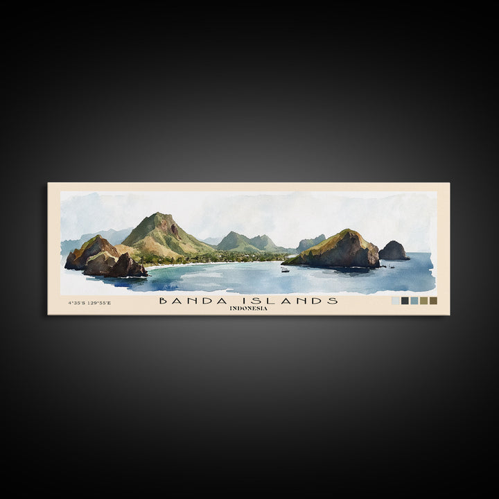 Banda Islands, Indonesia Watercolor Print, Vacation Gift, Indonesia Wall Art, Beach Painting, Beach Decor, Beach Or Lakehouse Art