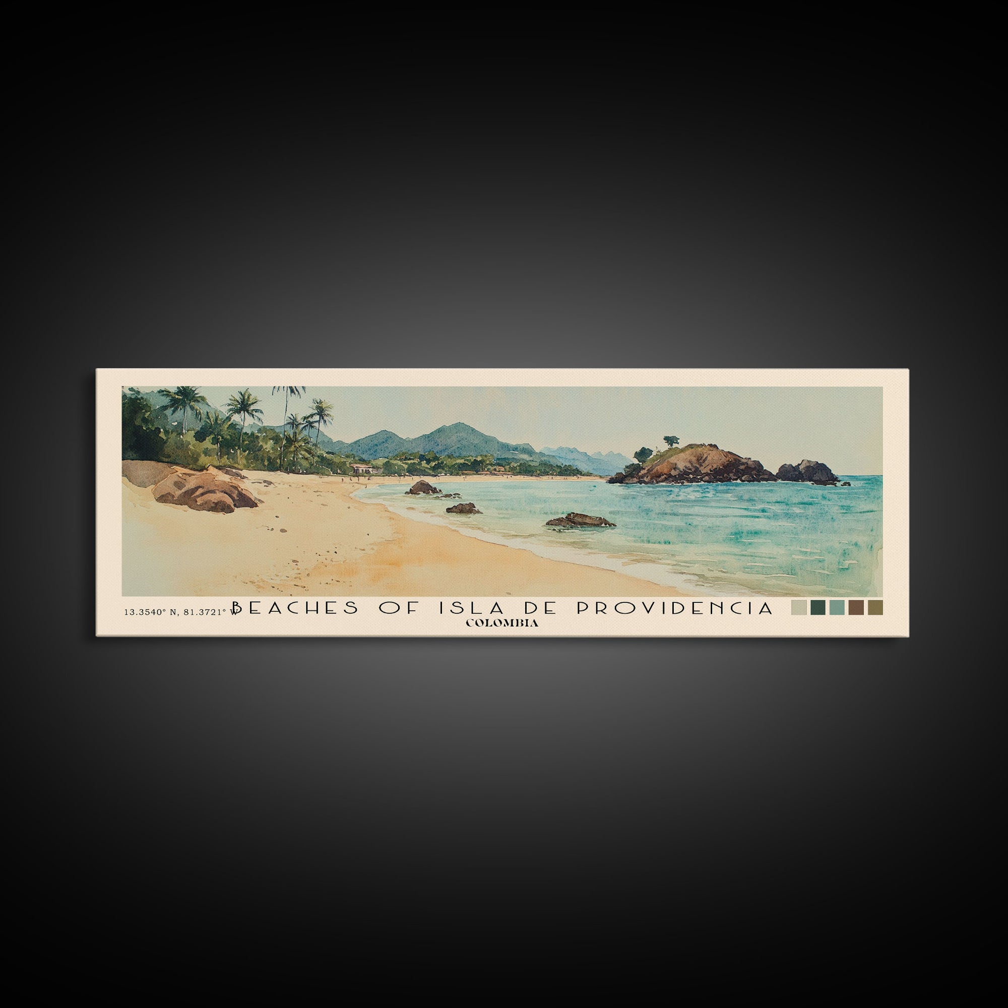 Beaches of Isla de Providencia, Colombia Watercolor Print, Vacation Gift, Colombia Wall Art, Vacation Wall Art, Vacatation Memories, Beach Decor, Beach Or Lakehouse Art