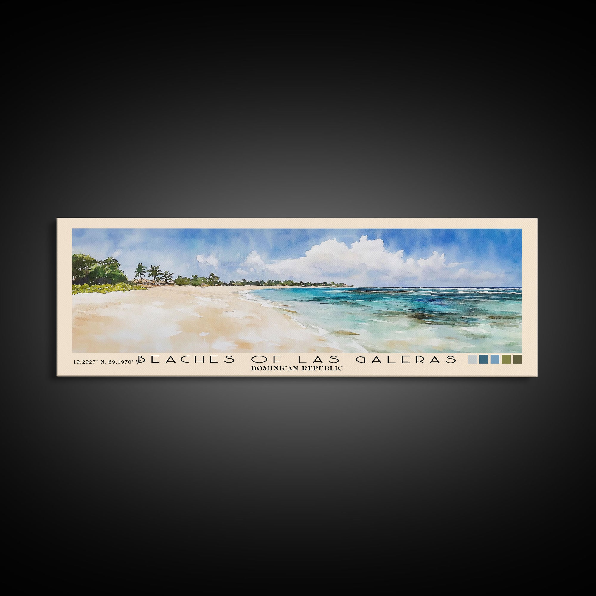Beaches of Las Galeras, Dominican Republic Watercolor Print, Vacation Gift, Dominican Republic Wall Art, Beach Painting, Beach Decor, Beach Or Lakehouse Art