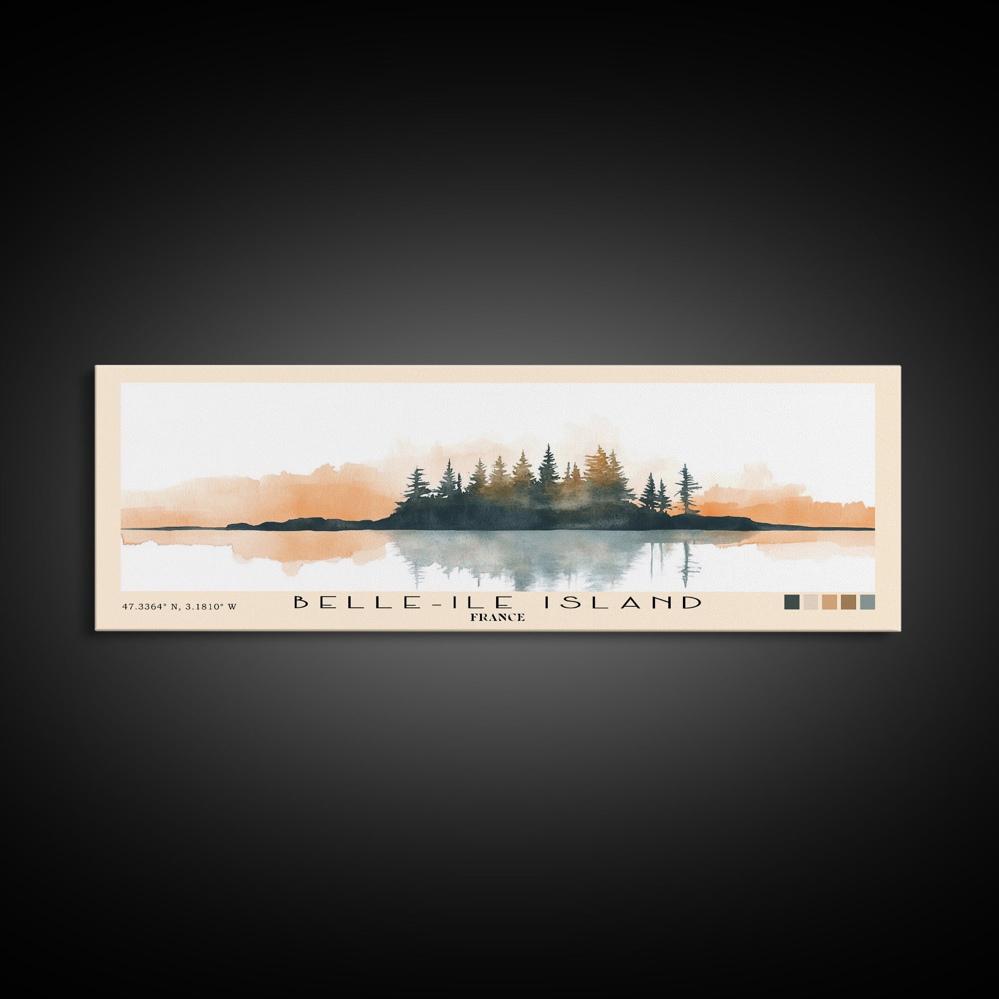 Belle-Ile Island, France Watercolor Beach Print, Vacation Gift, France Wall Art, Beach Painting, Beach Decor, Beach Painting