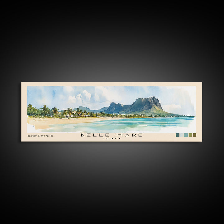 Belle Mare, Mauritius Watercolor Print, Vacation Gift, Mauritius Wall Art, Vacation Wall Art, Vacatation Memories, Beach Decor, Beach Or Lakehouse Art