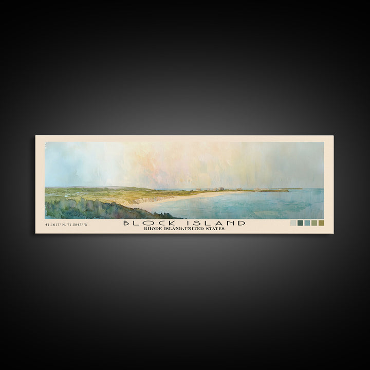 Block Island, Rhode Island,United States Watercolor Print, Vacation Gift, Rhode Island,United States Wall Art, Beach Painting, Beach Decor, Large Wall Art, Wood Frame Art