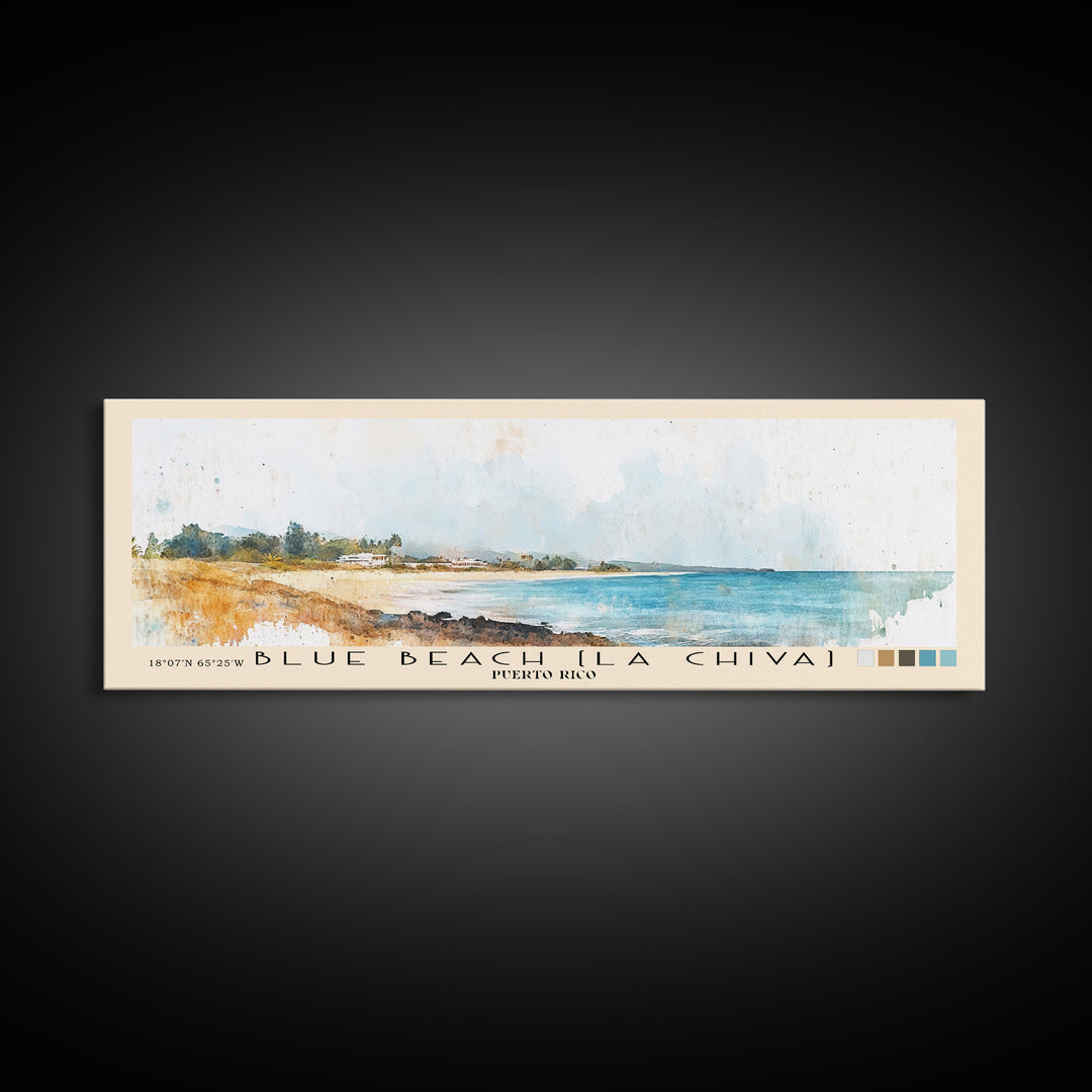 Blue Beach (La Chiva), Puerto Rico Watercolor Print, Vacation Gift, Puerto Rico Wall Art, Beach Painting, Beach Decor, Beach Or Lakehouse Art