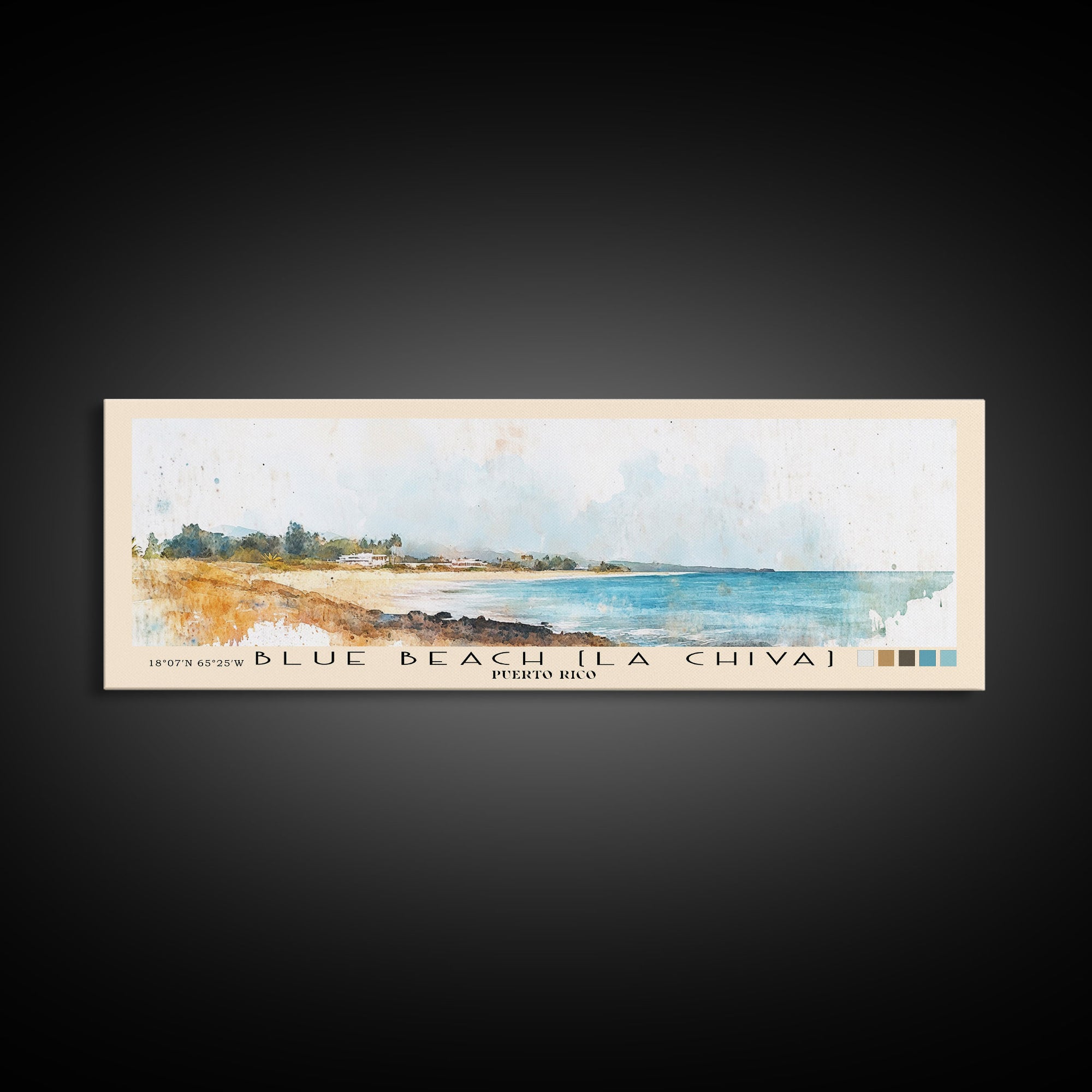Blue Beach (La Chiva), Puerto Rico Watercolor Print, Vacation Gift, Puerto Rico Wall Art, Beach Painting, Beach Decor, Beach Or Lakehouse Art