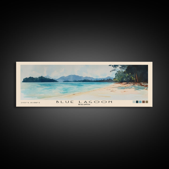 Blue Lagoon, Malasyia Watercolor Beach Print, Vacation Gift, Malasyia Wall Art, Beach Painting, Beach Decor, Beach Painting