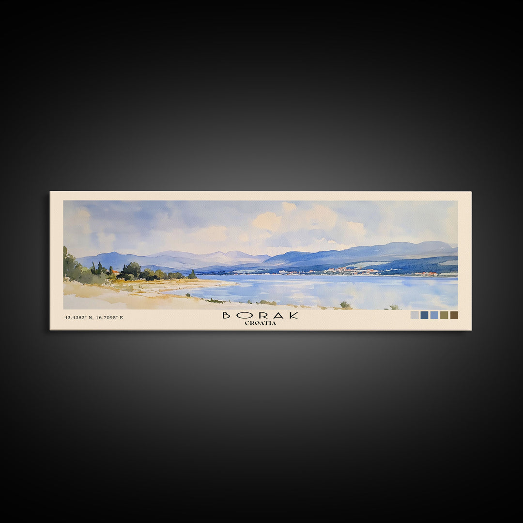Borak, Croatia Watercolor Print, Vacation Gift, Croatia Wall Art, Beach Painting, Beach Decor, Beach Or Lakehouse Art