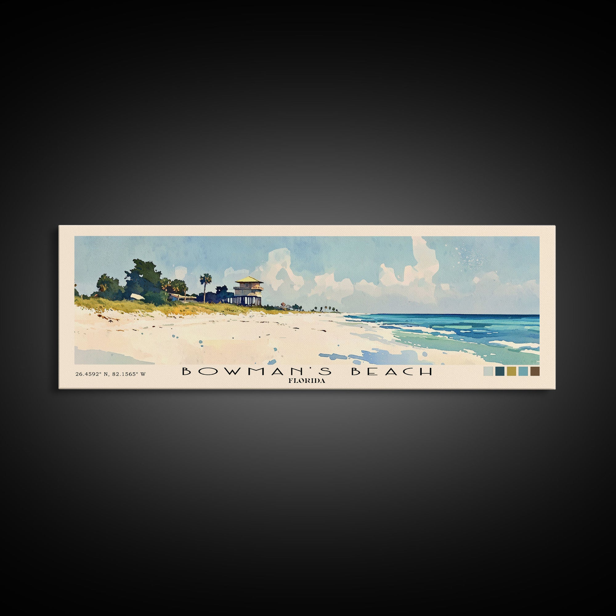 Bowman’s Beach, Florida Watercolor Print, Vacation Gift, Florida Wall Art, Vacation Wall Art, Vacatation Memories, Beach Decor, Beach Or Lakehouse Art