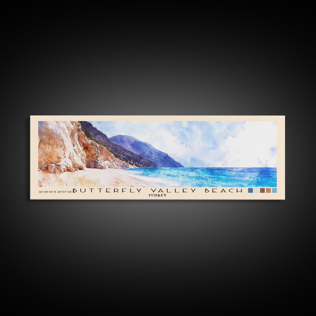 Butterfly Valley Beach, Turkey Watercolor Print, Vacation Gift, Turkey Wall Art, Vacation Wall Art, Vacatation Memories, Beach Decor, Beach Or Lakehouse Art