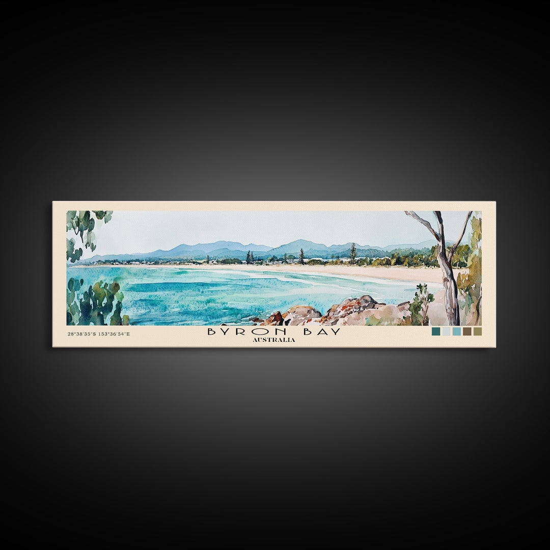Byron Bay, Australia Watercolor Beach Print, Vacation Gift, Australia Wall Art, Beach Painting, Beach Decor, Beach Painting