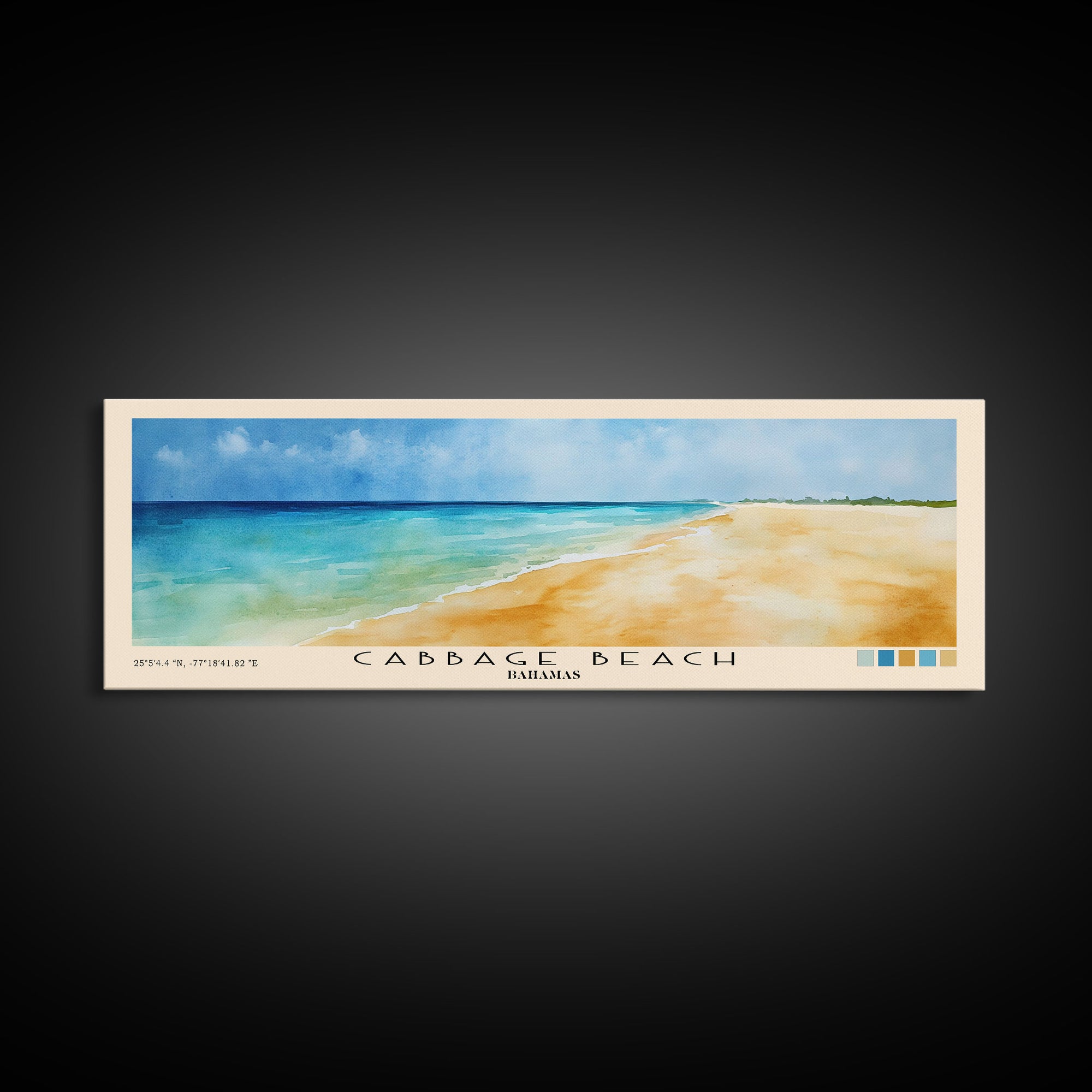 Cabbage Beach, Bahamas Watercolor Print, Vacation Gift, Bahamas Wall Art, Vacation Wall Art, Vacatation Memories, Beach Decor, Beach Or Lakehouse Art