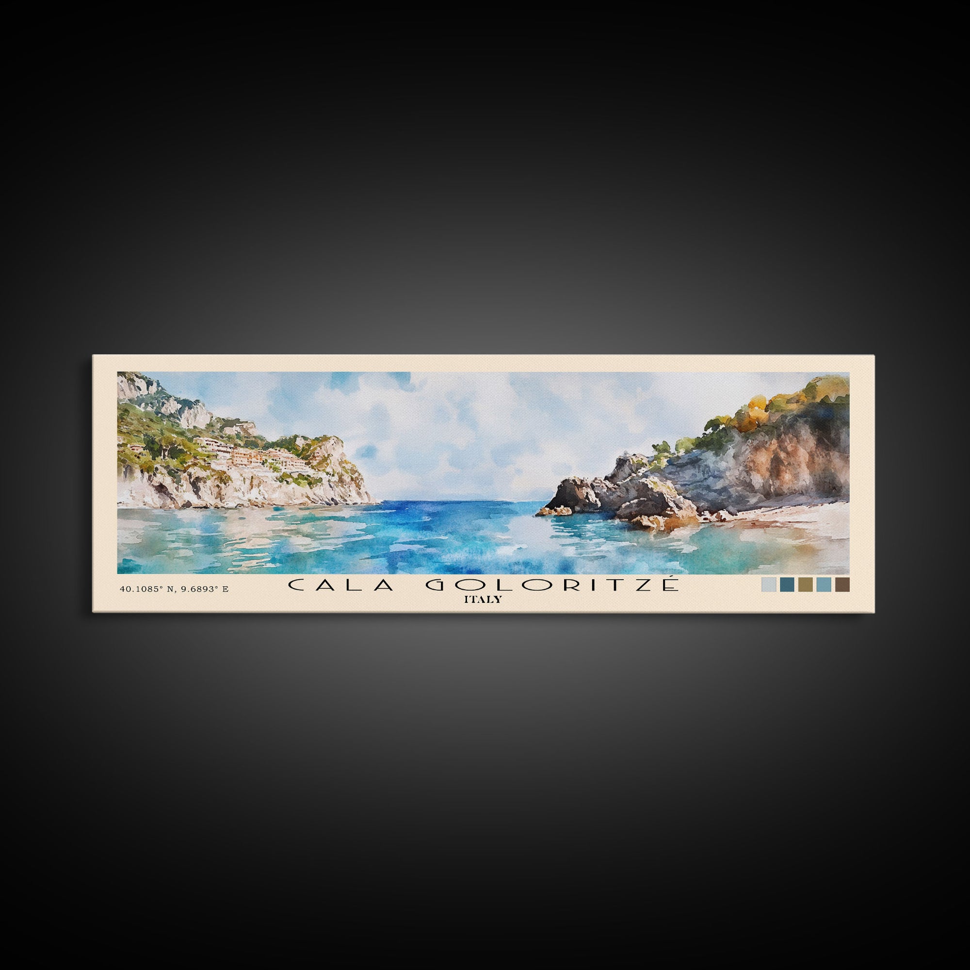 Cala Goloritzé, Italy Watercolor Beach Print, Vacation Gift, Italy Wall Art, Beach Painting, Beach Decor, Beach Painting