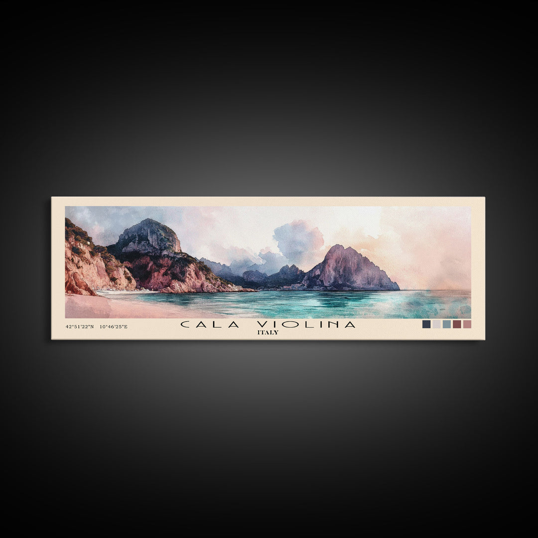 Cala Violina, Italy Watercolor Print, Vacation Gift, Italy Wall Art, Beach Painting, Beach Decor, Beach Or Lakehouse Art