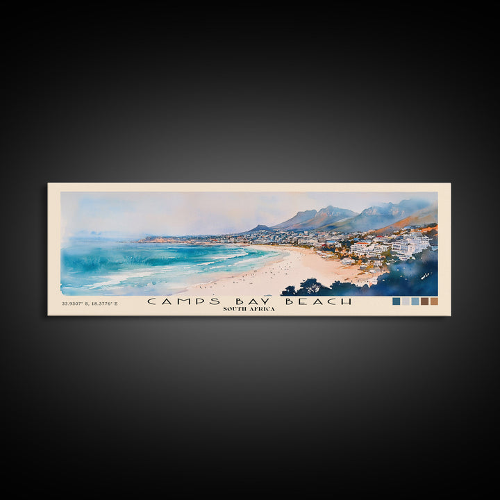 Camps Bay Beach, South Africa Watercolor Print, Vacation Gift, South Africa Wall Art, Beach Painting, Beach Decor, Beach Or Lakehouse Art