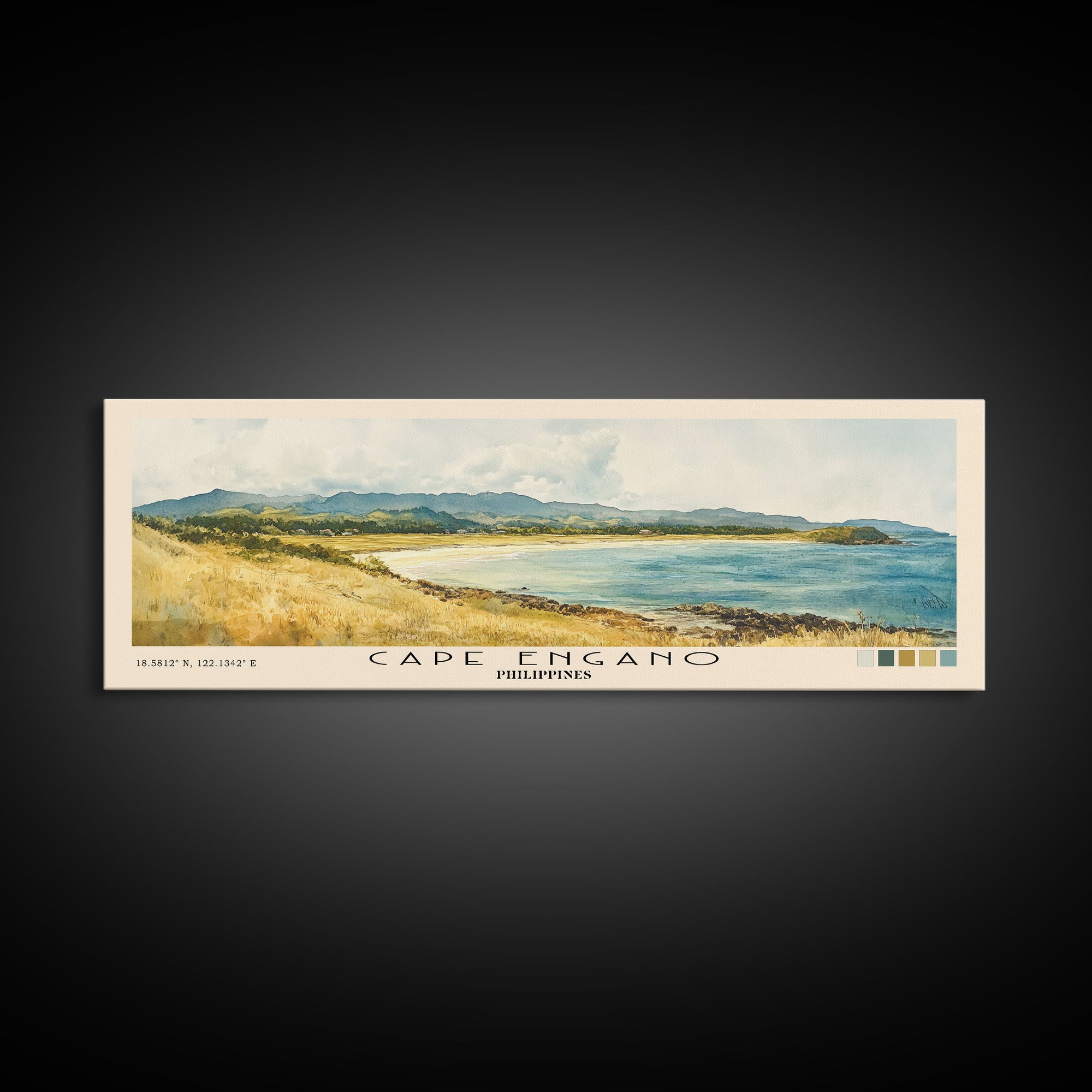Cape Engano, Philippines Watercolor Beach Print, Vacation Gift, Philippines Wall Art, Beach Painting, Beach Decor, Beach Painting