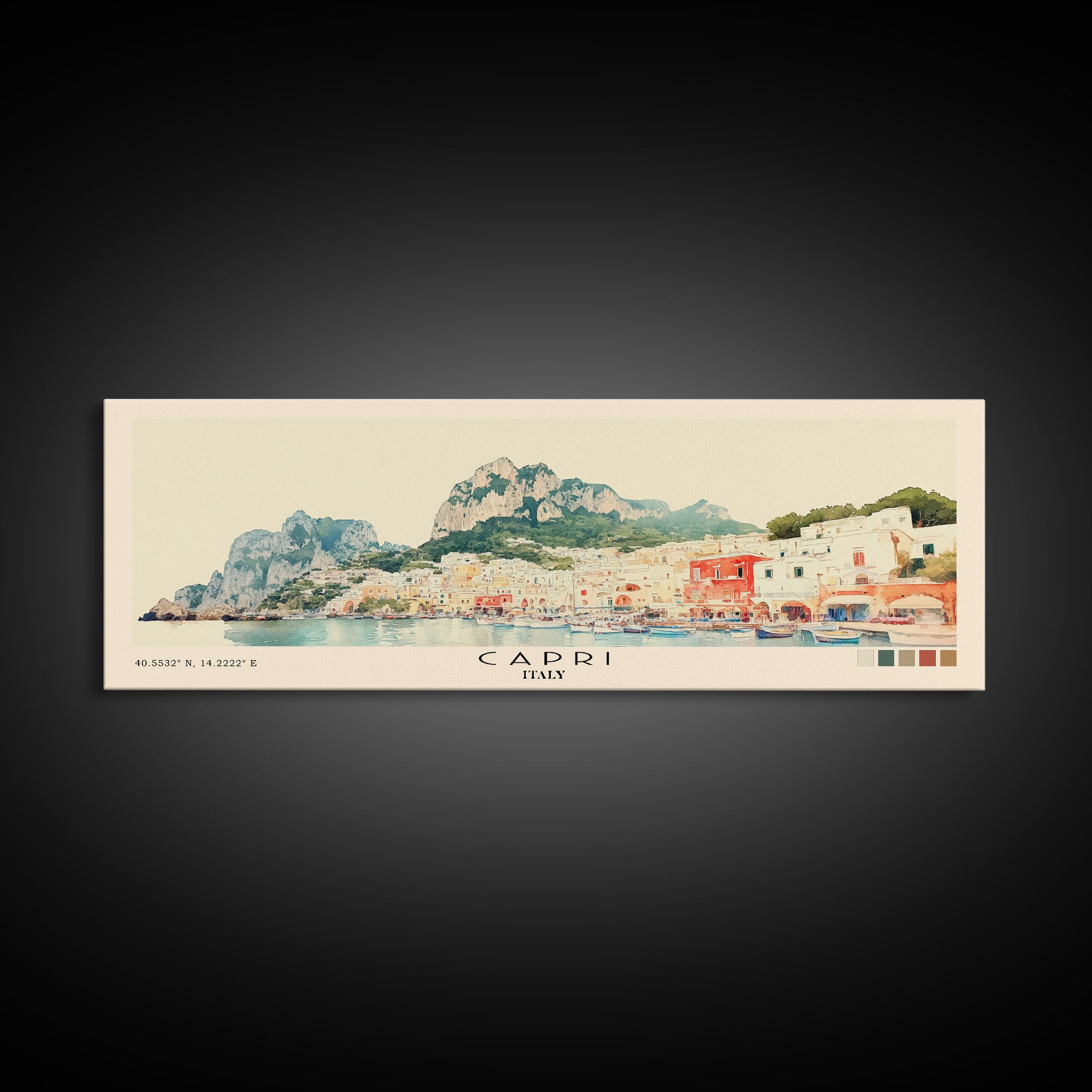 Capri, Italy Watercolor Beach Print, Vacation Gift, Italy Wall Art, Beach Painting, Beach Decor, Beach Painting