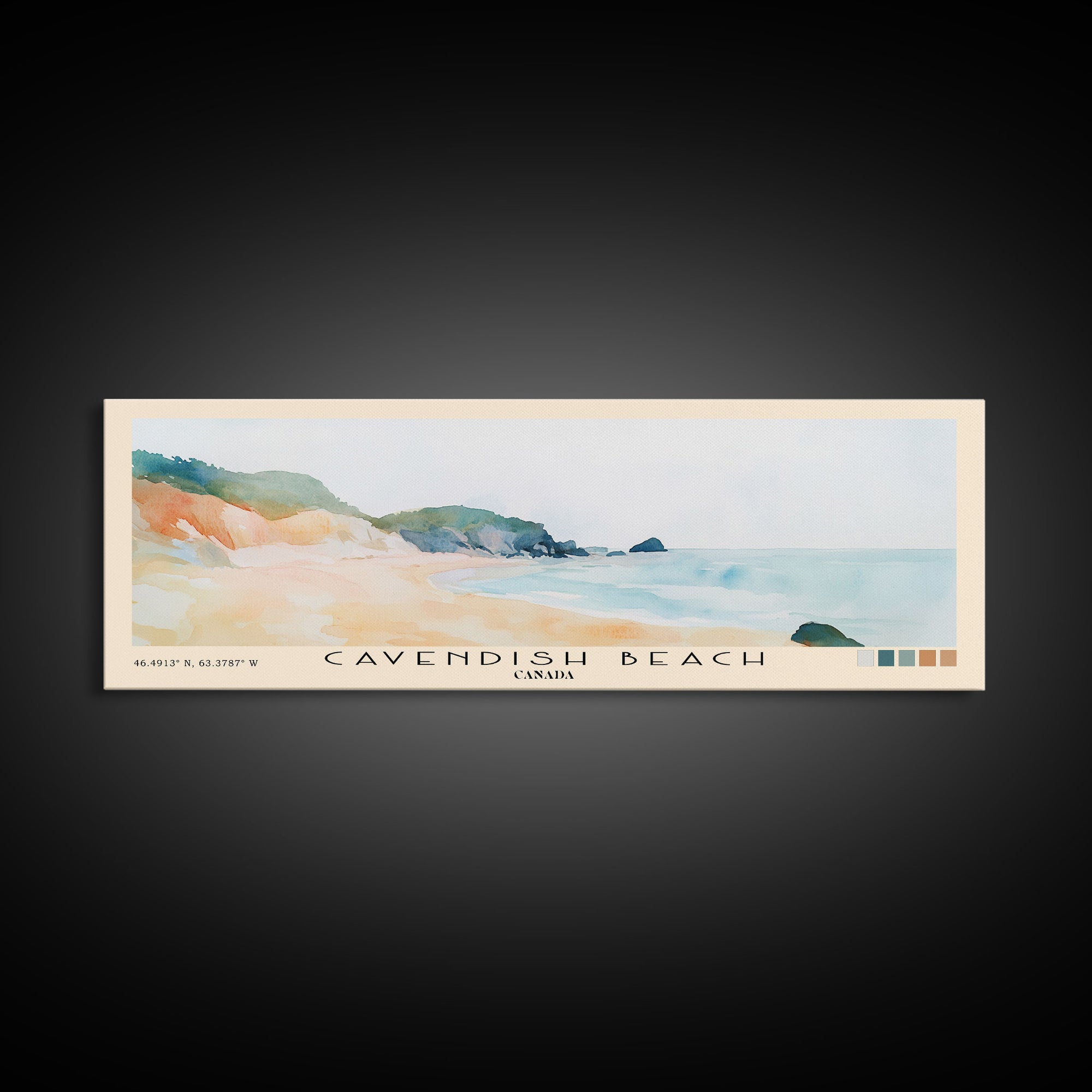 Cavendish Beach, Canada Watercolor Print, Vacation Gift, Canada Wall Art, Beach Painting, Beach Decor, Beach Or Lakehouse Art