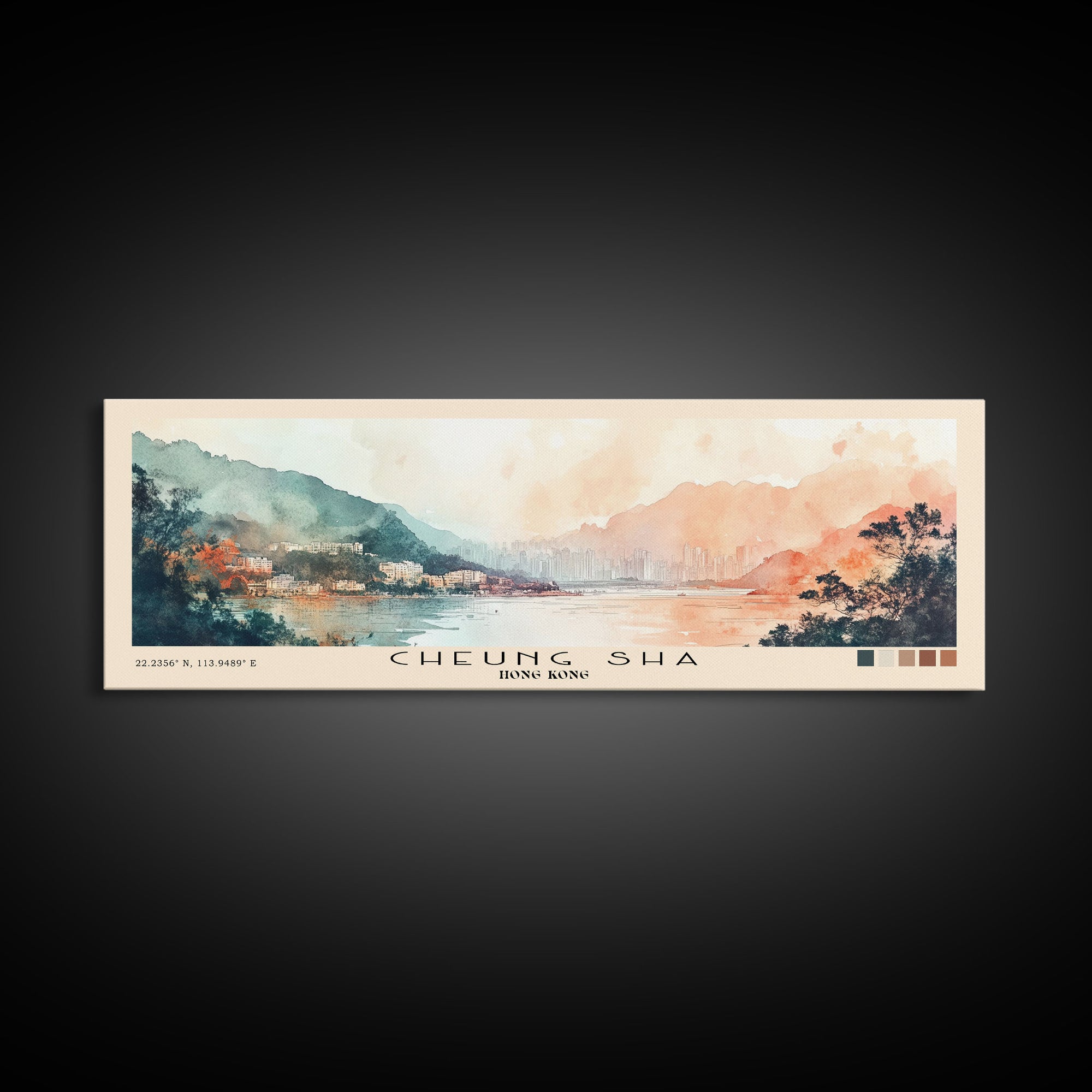 Cheung Sha, Hong Kong Watercolor Print, Vacation Gift, Hong Kong Wall Art, Vacation Wall Art, Vacatation Memories, Beach Decor, Beach Or Lakehouse Art