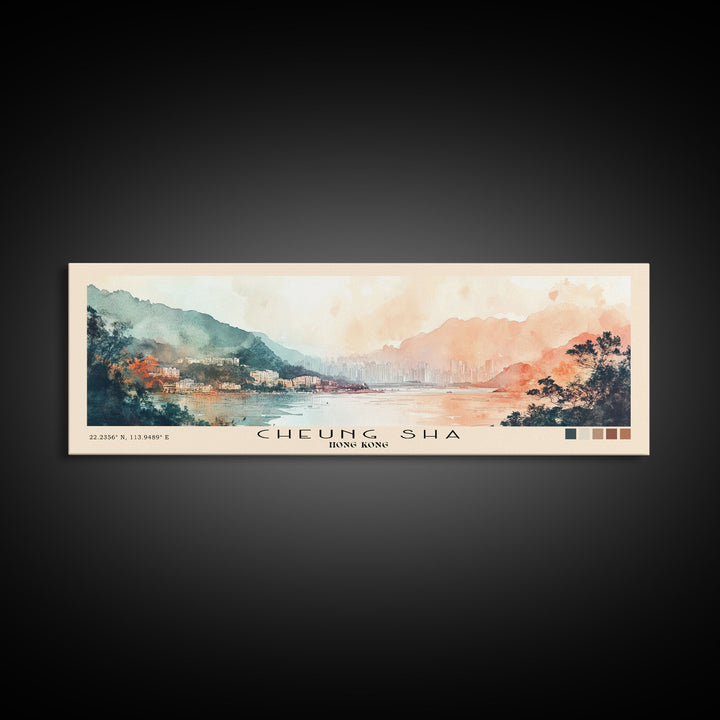 Cheung Sha, Hong Kong Watercolor Print, Vacation Gift, Hong Kong Wall Art, Vacation Wall Art, Vacatation Memories, Beach Decor, Beach Or Lakehouse Art