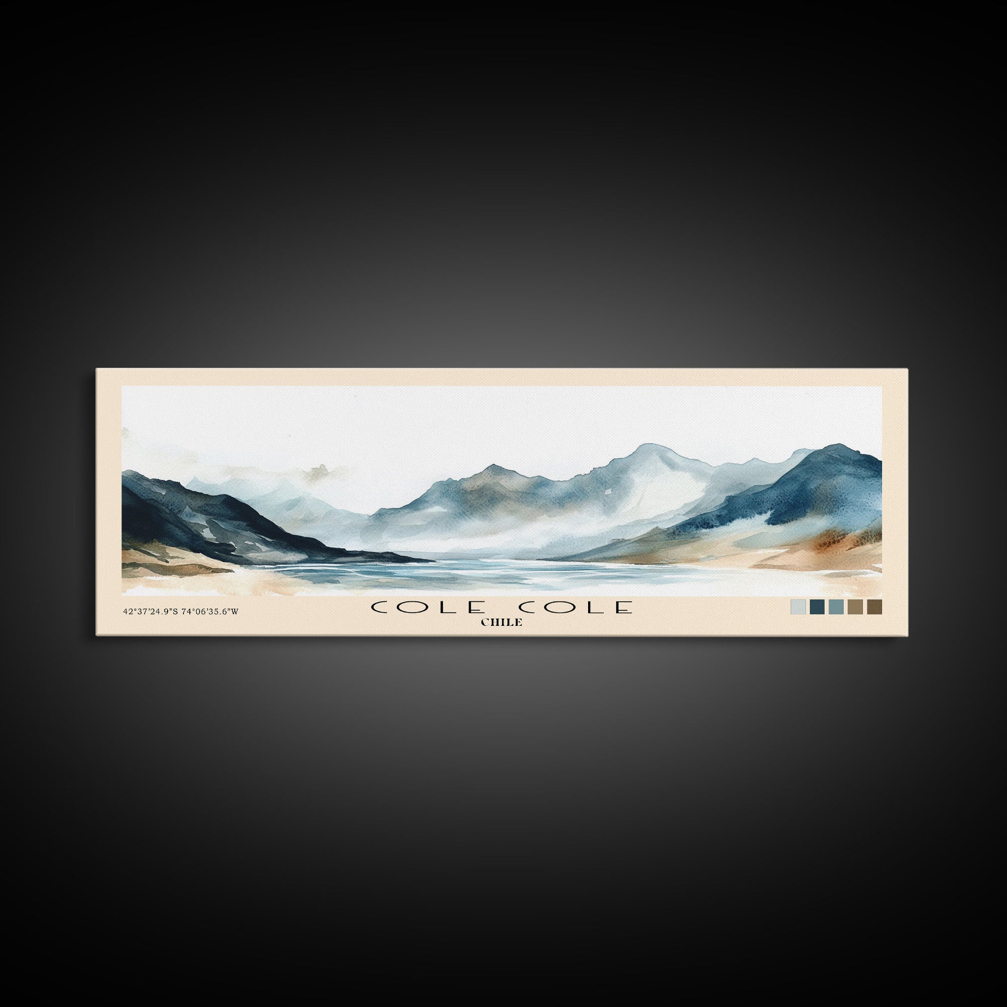 Cole Cole, Chile Watercolor Beach Print, Vacation Gift, Chile Wall Art, Beach Painting, Beach Decor, Beach Painting