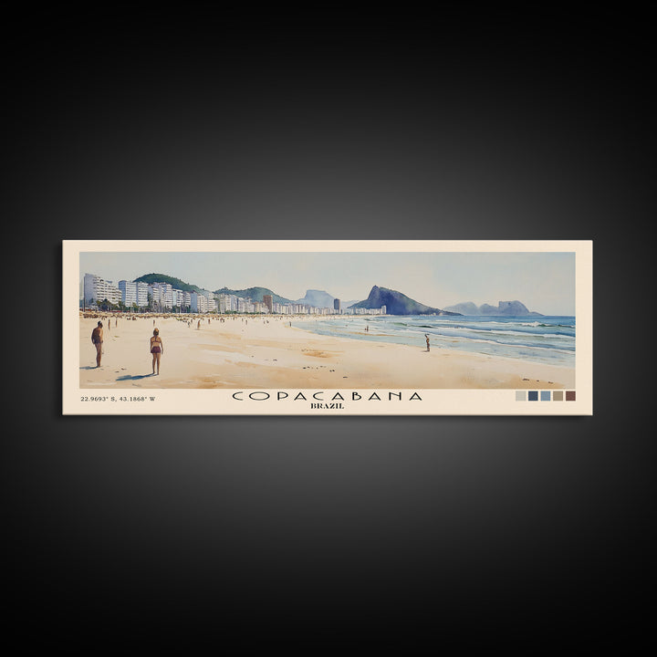 Copacabana, Brazil Watercolor Print, Vacation Gift, Brazil Wall Art, Beach Painting, Beach Decor, Beach Or Lakehouse Art