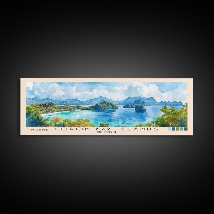 Coron Bay Islands, Philippines Watercolor Print, Vacation Gift, Philippines Wall Art, Beach Painting, Beach Decor, Beach Or Lakehouse Art