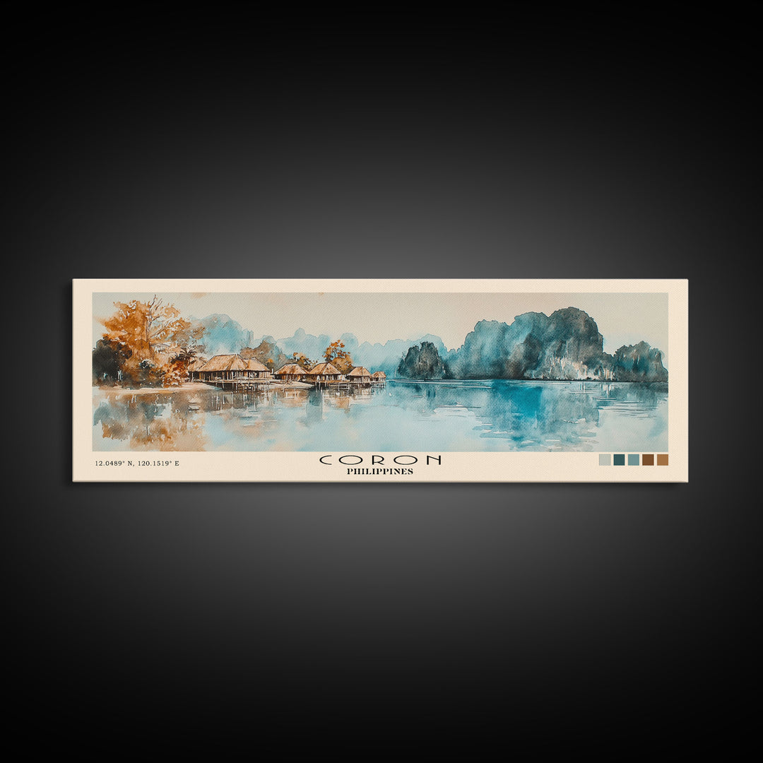 Coron, Philippines Watercolor Print, Vacation Gift, Philippines Wall Art, Vacation Wall Art, Vacatation Memories, Beach Decor, Beach Or Lakehouse Art
