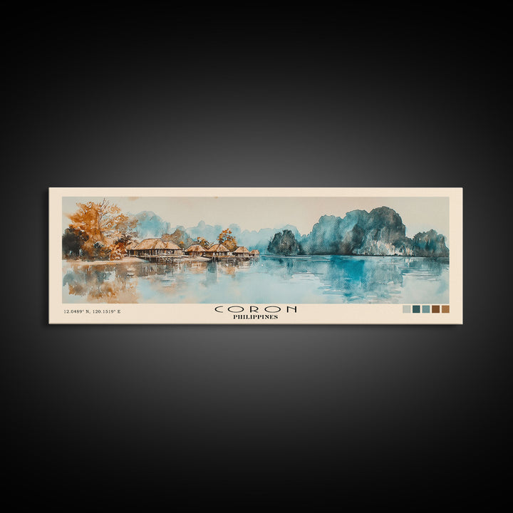 Coron, Philippines Watercolor Print, Vacation Gift, Philippines Wall Art, Vacation Wall Art, Vacatation Memories, Beach Decor, Beach Or Lakehouse Art