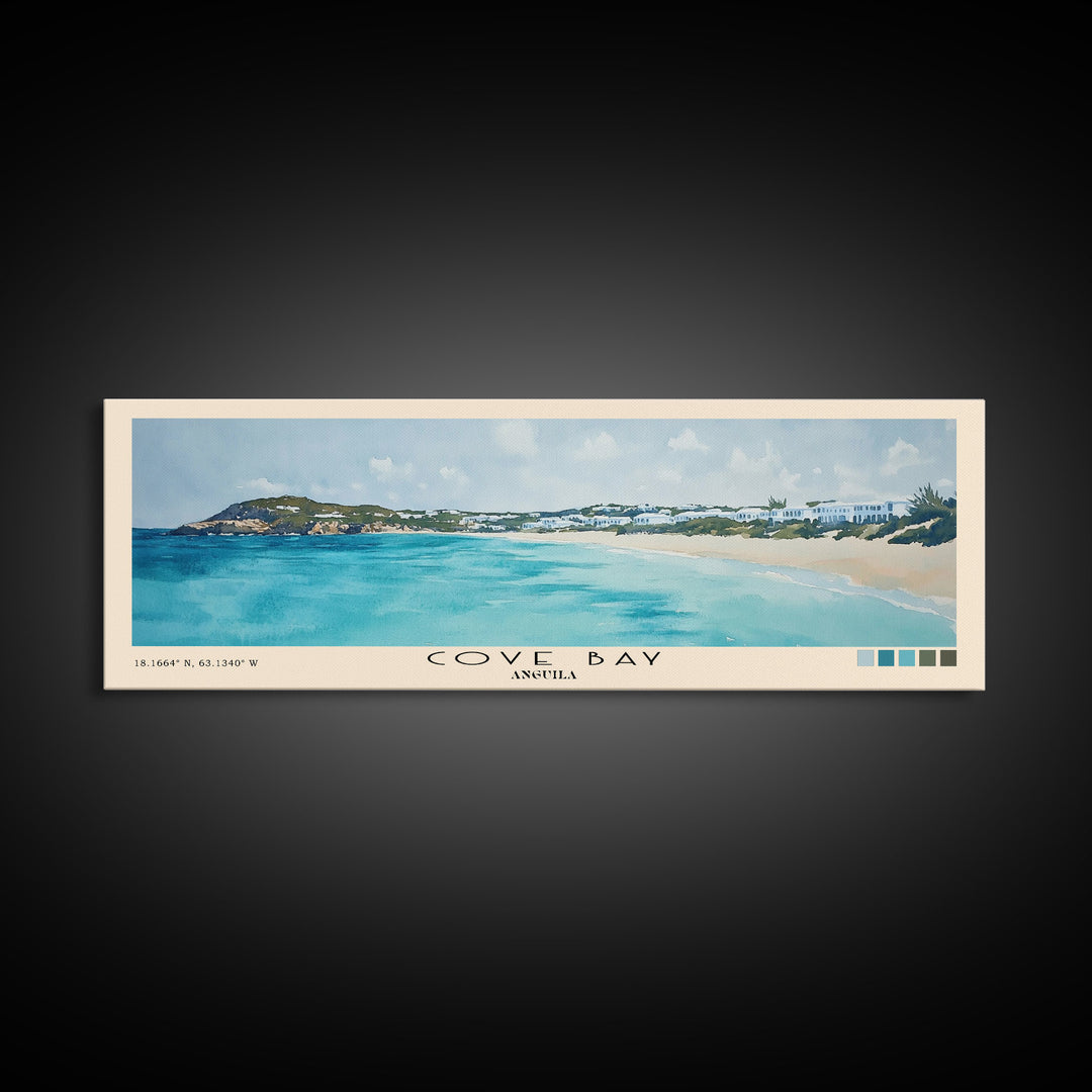 Cove Bay, Anguila Watercolor Print, Vacation Gift, Anguila Wall Art, Beach Painting, Beach Decor, Beach Or Lakehouse Art