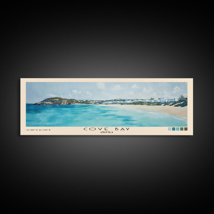 Cove Bay, Anguila Watercolor Print, Vacation Gift, Anguila Wall Art, Beach Painting, Beach Decor, Beach Or Lakehouse Art