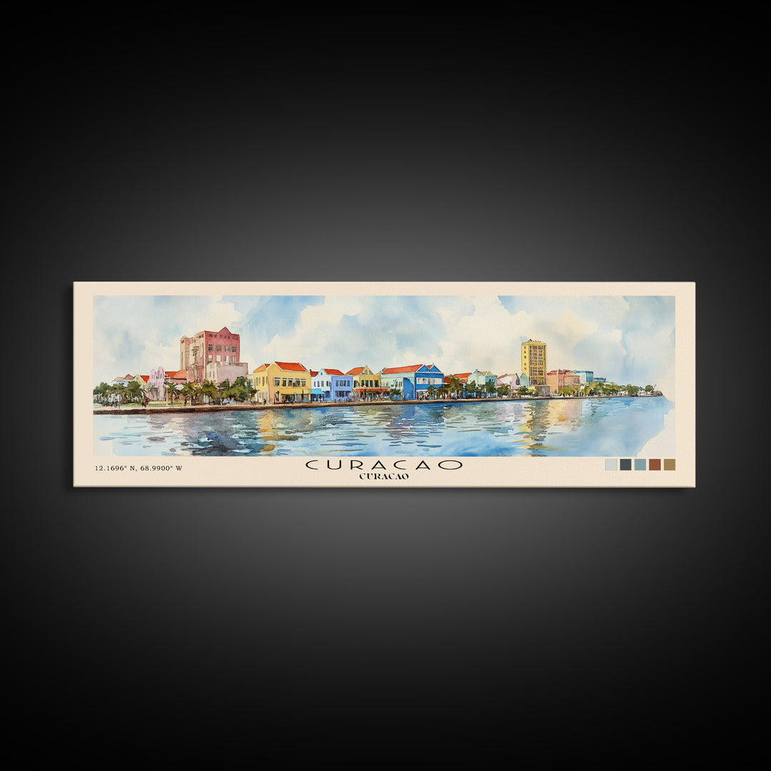 Curacao, Curacao Watercolor Beach Print, Vacation Gift, Curacao Wall Art, Beach Painting, Beach Decor, Beach Painting