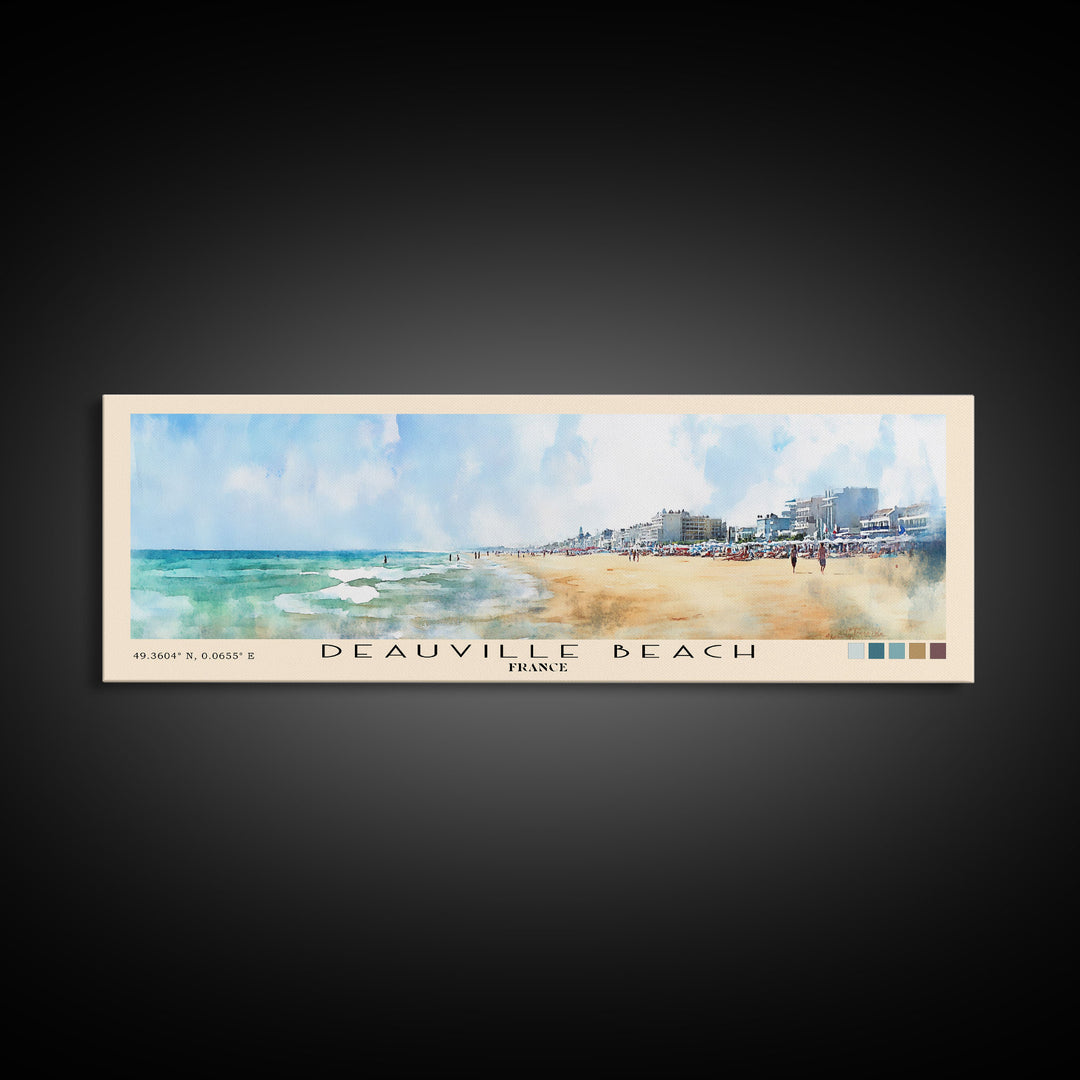 Deauville Beach, France Watercolor Print, Vacation Gift, France Wall Art, Beach Painting, Beach Decor, Beach Or Lakehouse Art
