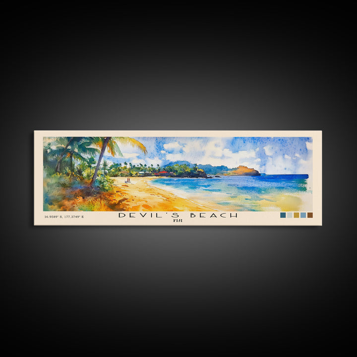 Devil’s Beach, Fiji Watercolor Beach Print, Vacation Gift, Fiji Wall Art, Beach Painting, Beach Decor, Beach Painting