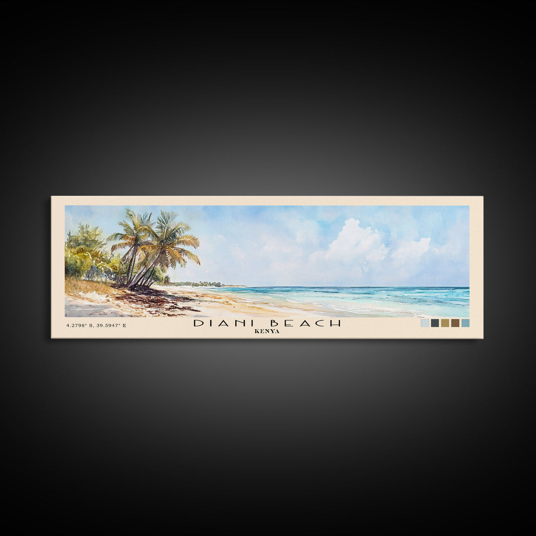 Diani Beach, Kenya Watercolor Print, Vacation Gift, Kenya Wall Art, Vacation Wall Art, Vacatation Memories, Beach Decor, Beach Or Lakehouse Art