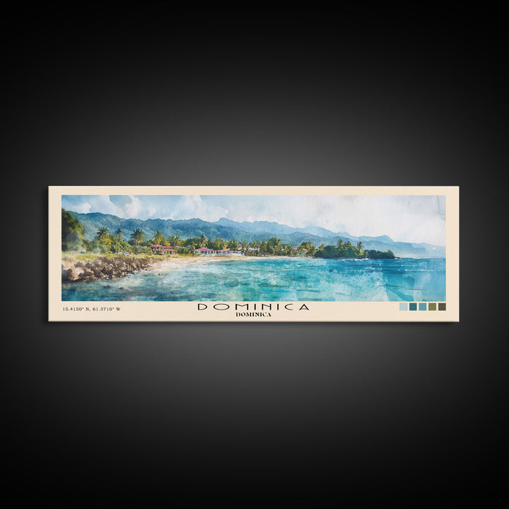 Dominica, Dominica Watercolor Print, Vacation Gift, Dominica Wall Art, Vacation Wall Art, Vacatation Memories, Beach Decor, Beach Or Lakehouse Art