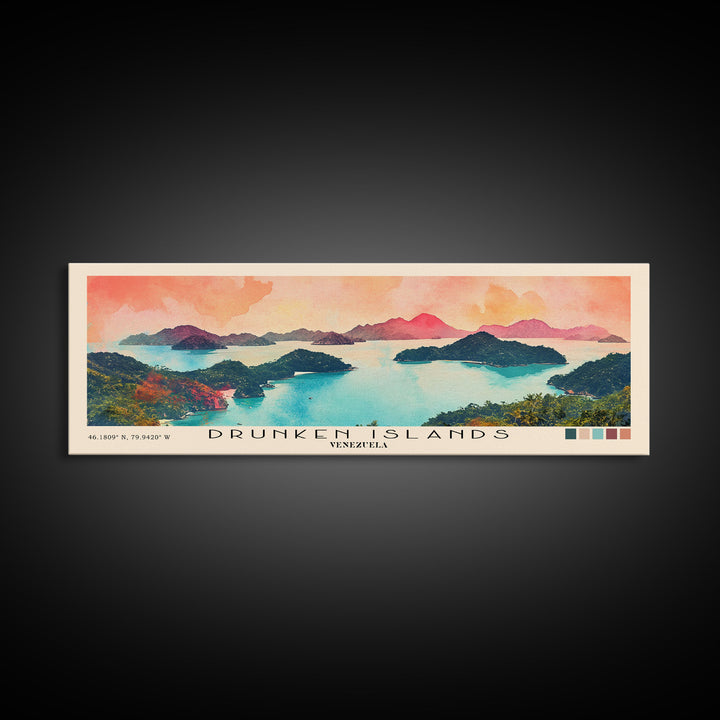 Drunken Islands, Venezuela Watercolor Print, Vacation Gift, Venezuela Wall Art, Beach Painting, Beach Decor, Beach Or Lakehouse Art