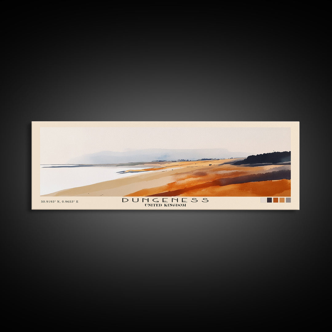 Dungeness, United Kingdom Watercolor Beach Print, Vacation Gift, United Kingdom Wall Art, Beach Painting, Beach Decor, Beach Painting
