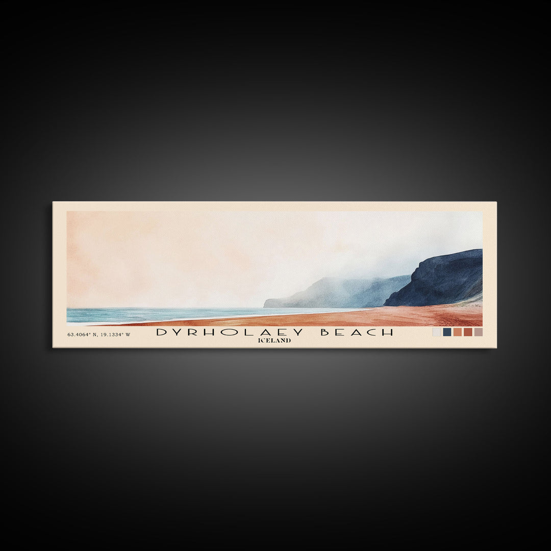 Dyrholaey Beach, Iceland Watercolor Print, Vacation Gift, Iceland Wall Art, Beach Painting, Beach Decor, Beach Or Lakehouse Art
