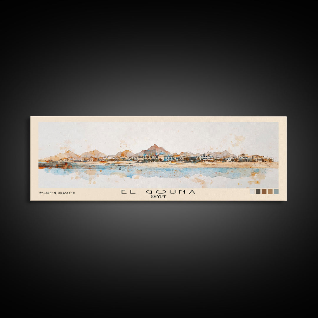 El Gouna, Egypt Watercolor Print, Vacation Gift, Egypt Wall Art, Beach Painting, Beach Decor, Beach Or Lakehouse Art