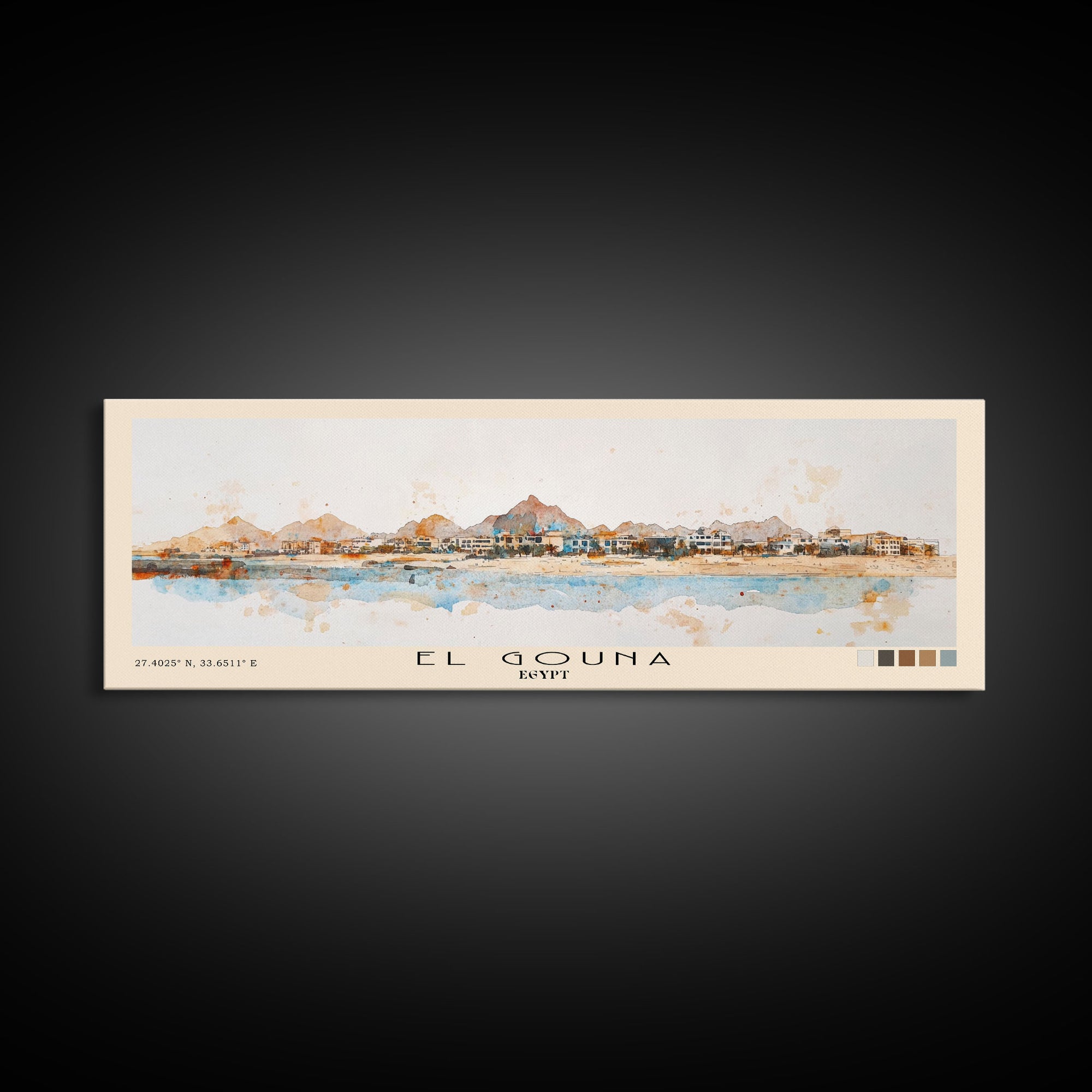 El Gouna, Egypt Watercolor Print, Vacation Gift, Egypt Wall Art, Beach Painting, Beach Decor, Beach Or Lakehouse Art