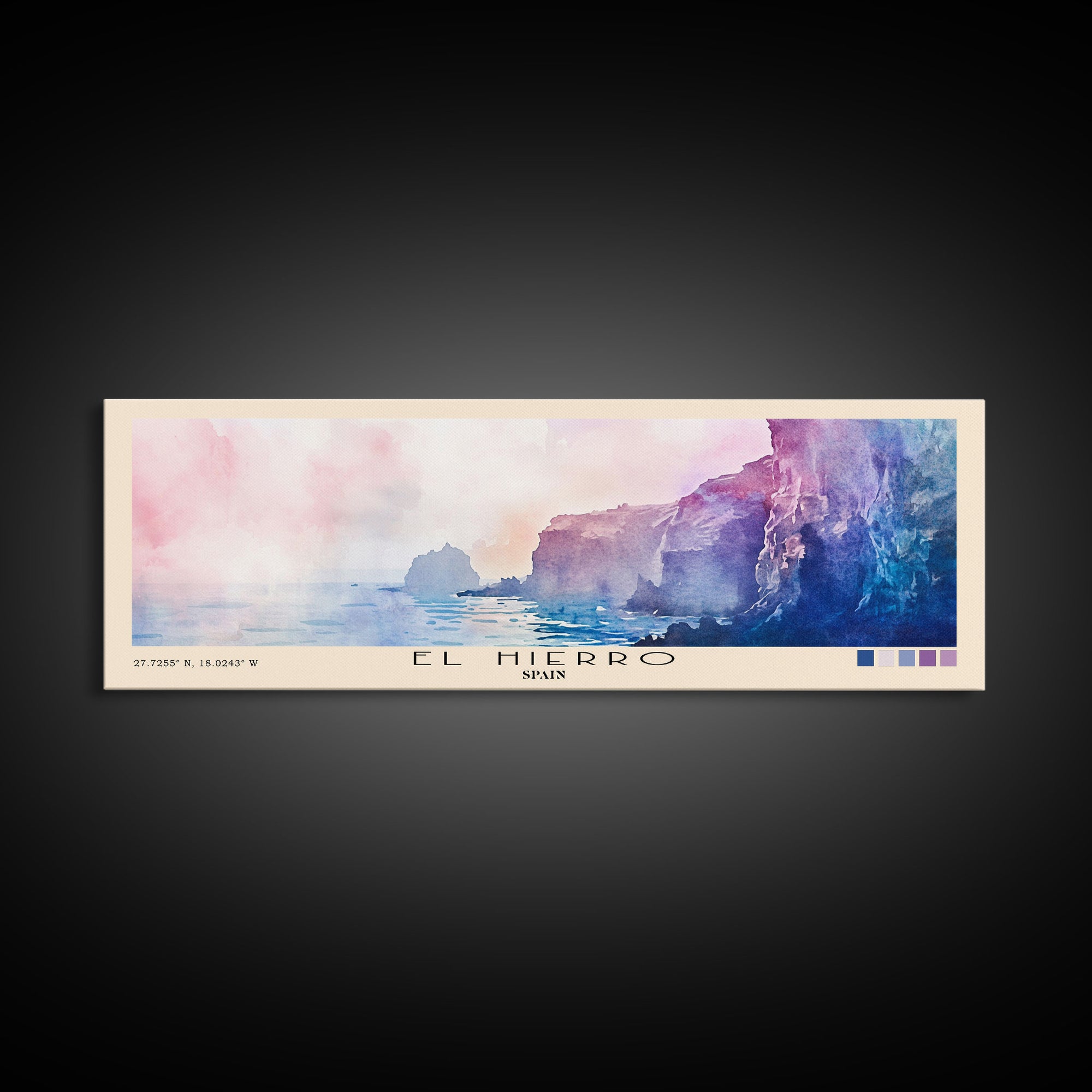 El Hierro, Spain Watercolor Beach Print, Vacation Gift, Spain Wall Art, Beach Painting, Beach Decor, Beach Painting