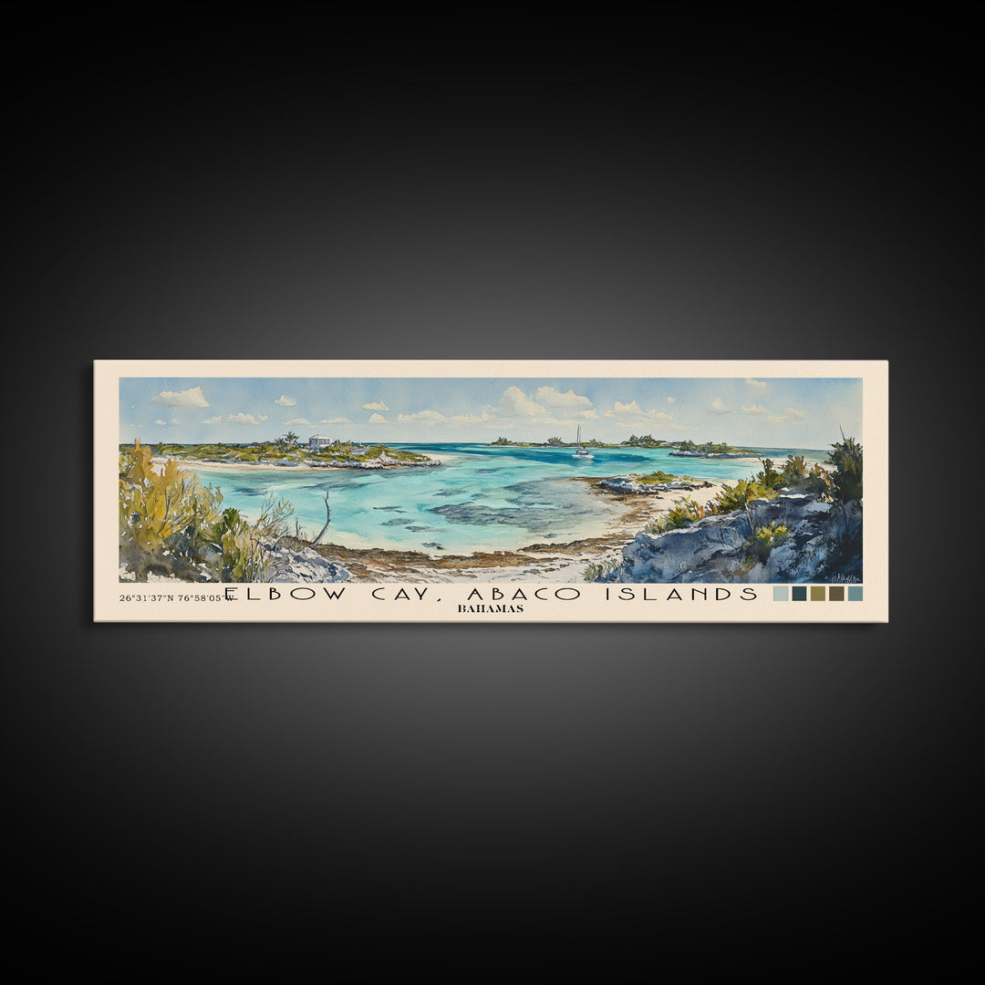 Elbow Cay, Abaco Islands, Bahamas Watercolor Beach Print, Vacation Gift, Bahamas Wall Art, Beach Painting, Beach Decor, Beach Painting