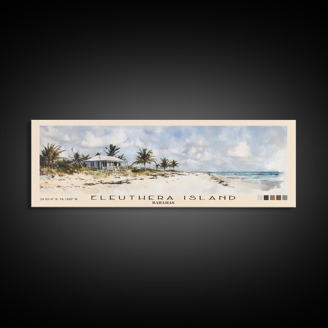 Eleuthera Island, Bahamas Watercolor Print, Vacation Gift, Bahamas Wall Art, Beach Painting, Beach Decor, Large Wall Art, Wood Frame Art