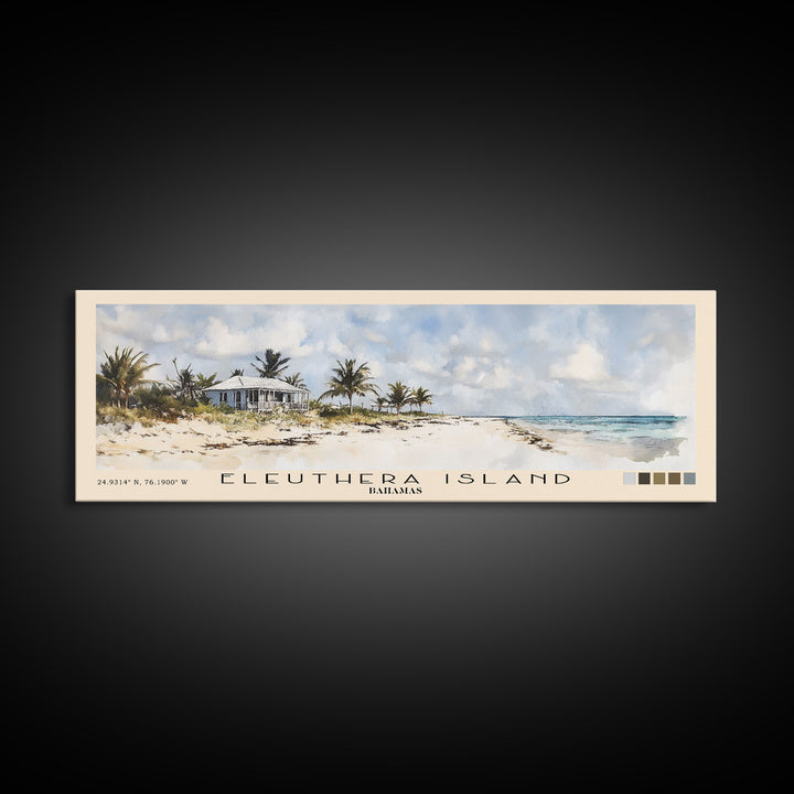 Eleuthera Island, Bahamas Watercolor Print, Vacation Gift, Bahamas Wall Art, Beach Painting, Beach Decor, Large Wall Art, Wood Frame Art