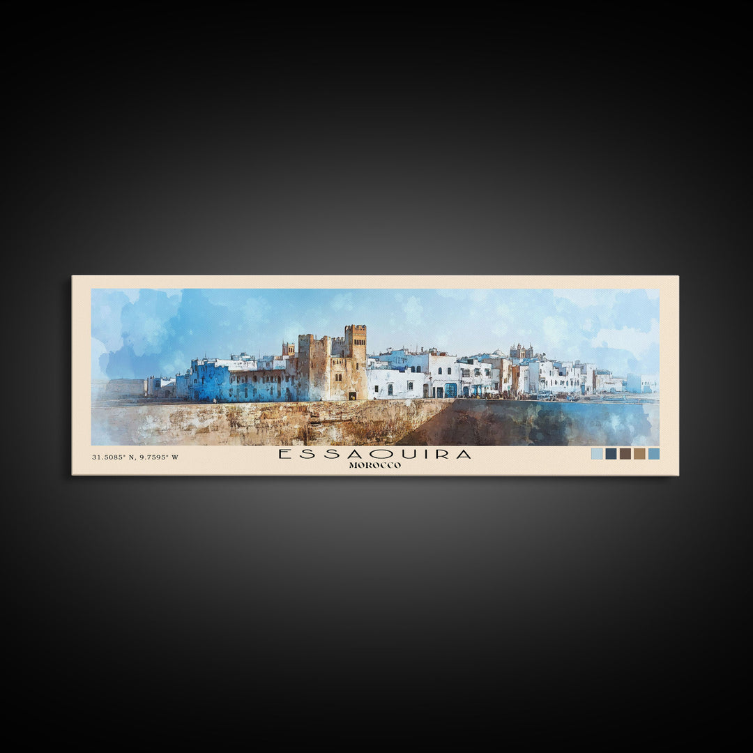 Essaouira, Morocco Watercolor Beach Print, Vacation Gift, Morocco Wall Art, Beach Painting, Beach Decor, Beach Painting